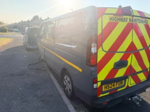 Fuel Doctor 247 mobile unit at a roadside call-out for wrong fuel in car and EV assistance